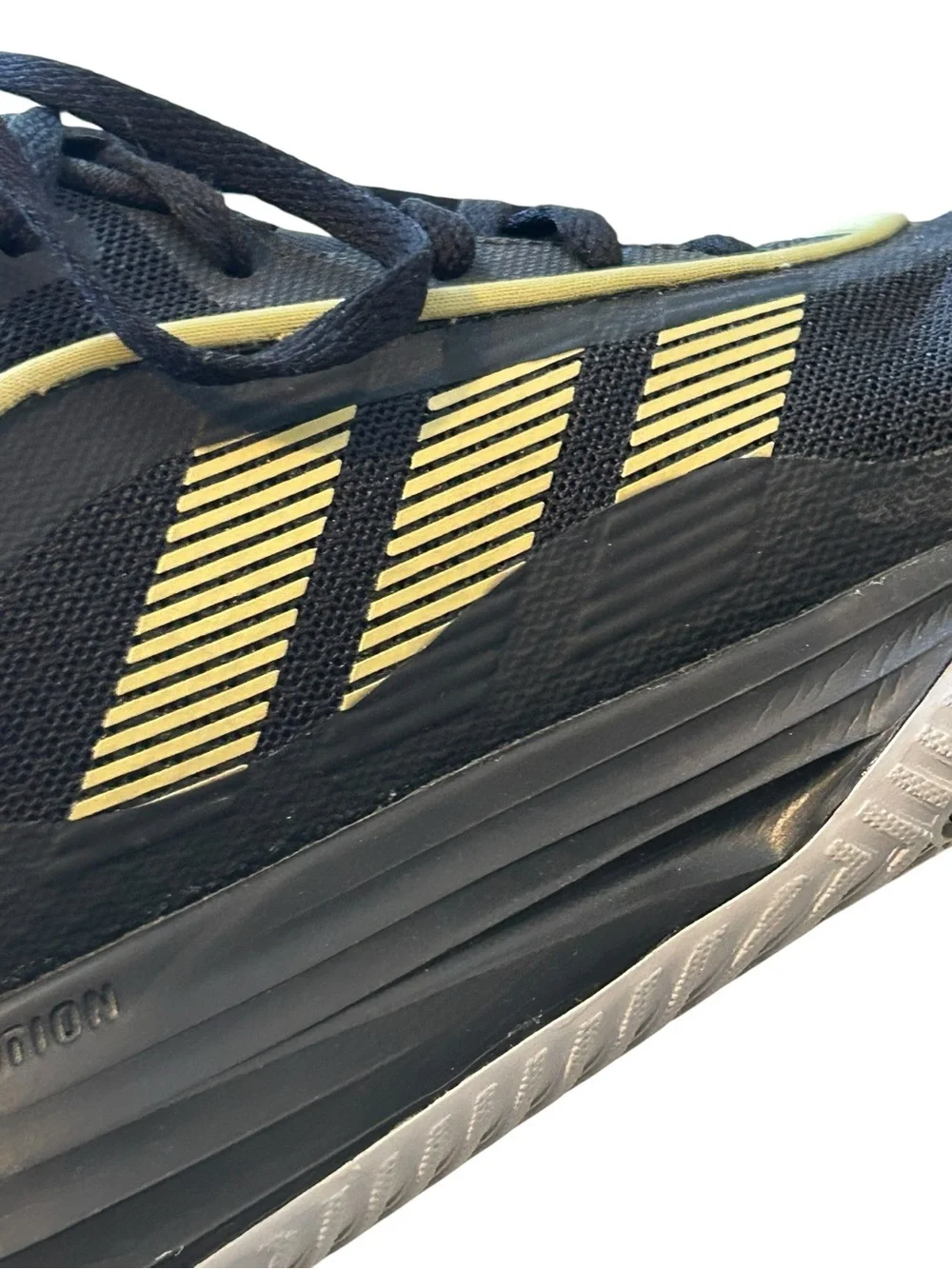 Size 7.5 - Adidas Own the Game 3 Black Gold Metallic